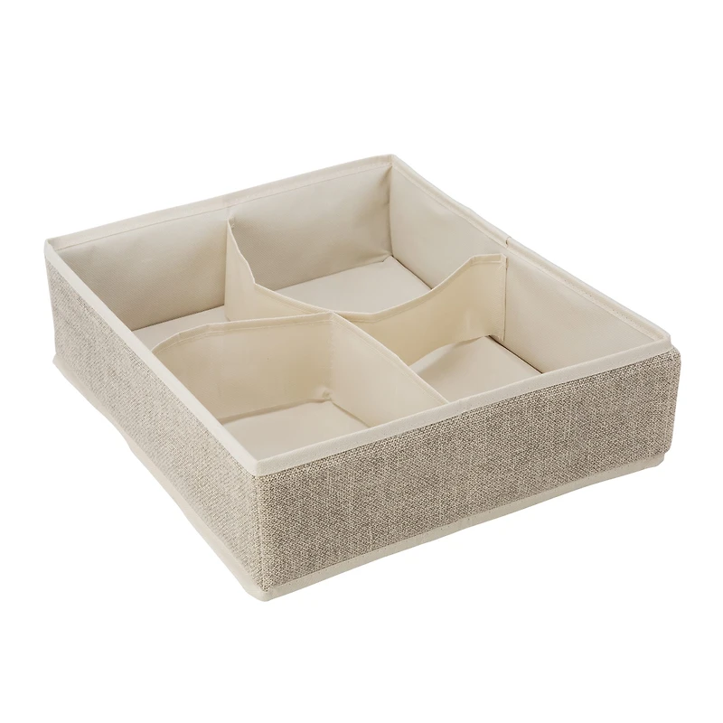 Simplify Cream -Compartment Drawer Organizer