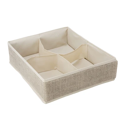 Simplify Cream -Compartment Drawer Organizer