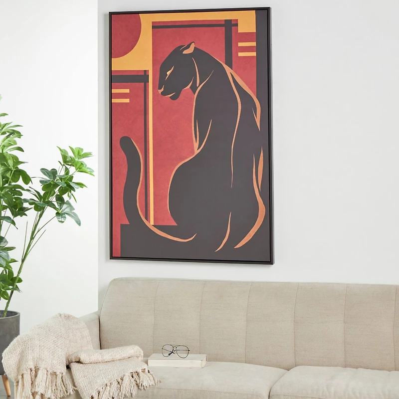Red & Orange Leopard Framed Wall Art