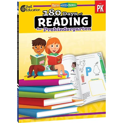 Shell Education 180 Days of Reading Workbook, Grade PreK