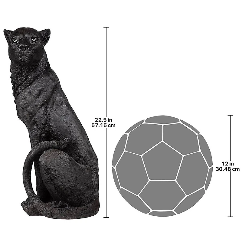 Design Toscano 22.5" Pensive Panther Black Jaguar Statue
