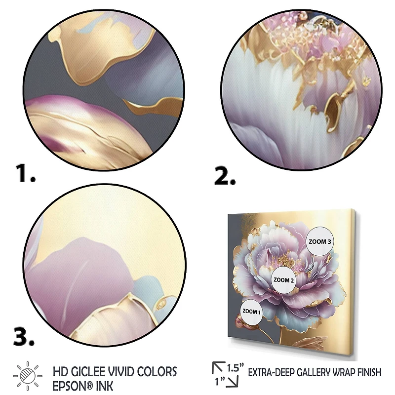 Designart 'Purple Hue Single Flower I' Floral & Botanical Canvas Wall Art