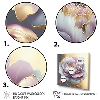 Designart 'Purple Hue Single Flower I' Floral & Botanical Canvas Wall Art