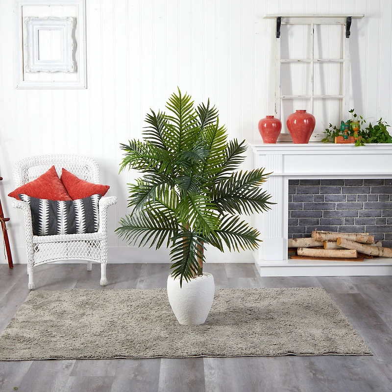 5ft. Areca Palm Real Touch Artificial Tree in White Planter