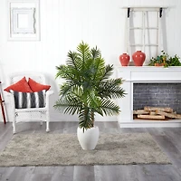 5ft. Areca Palm Real Touch Artificial Tree in White Planter