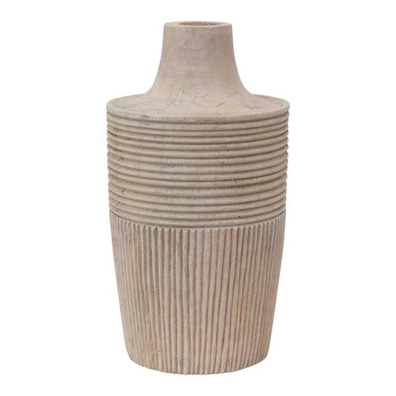 Hello Honey® Decorative Hand-Carved Mango Wood Vase
