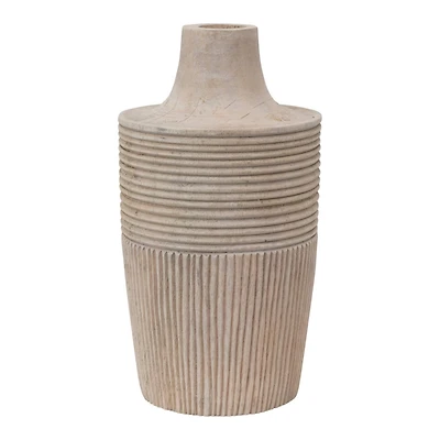 Hello Honey® Decorative Hand-Carved Mango Wood Vase
