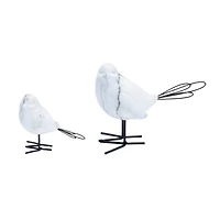 Marble Print Bird Figurines Set