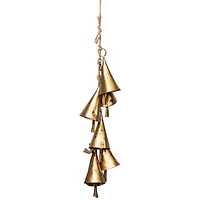 17" Hanging Cascade of Mini Iron Christmas Cone Bells
