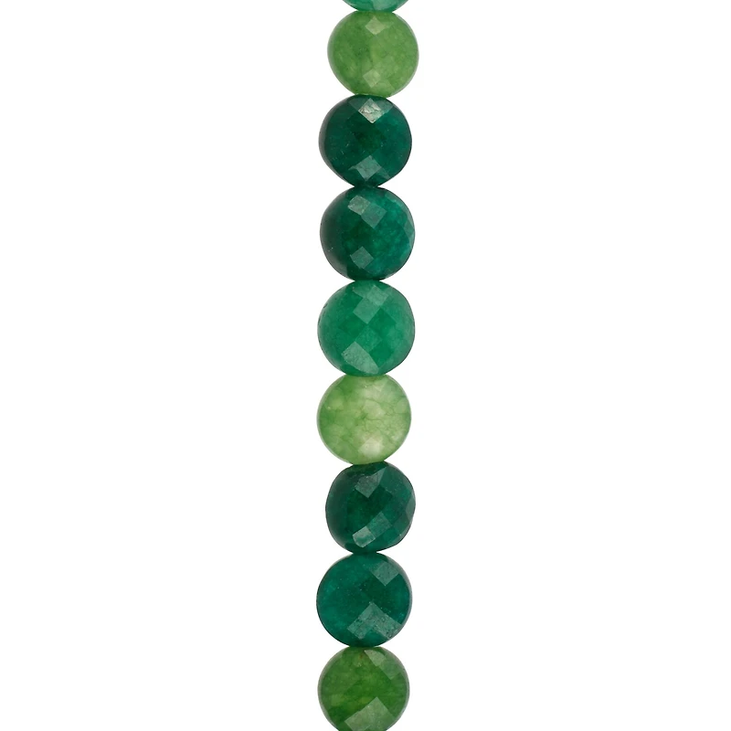 Green Quartz Faceted Coin Beads by Bead Landing