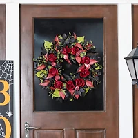 24" Black & Red Rose Wreath by Ashland®