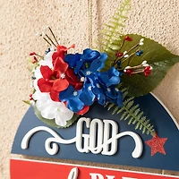 Glitzhome® 14" God Bless America Round Sign