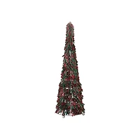 Hello Honey® 13" Tall Red & Green Metal & Glass Beaded Christmas Tree