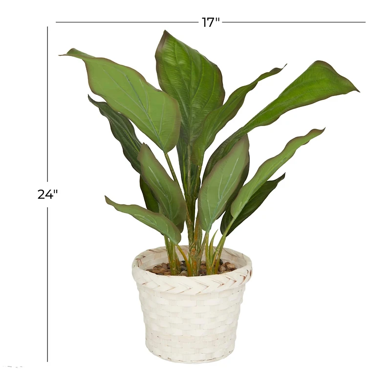 2ft. Coastal Style Artificial Foliage in White Bamboo Pot
