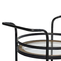 Brown Wood Industrial Bar Cart 35" x 21" x 16"