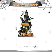 Glitzhome® 32" Halloween Metal Haunted House Yard Stake