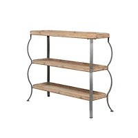 Brown Iron Rustic Console Table, 33" x 39" x 13"