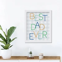 Best Dad Ever Check White Framed Print