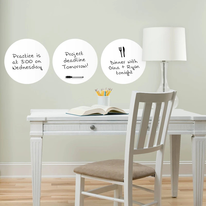 Wallpops Ghost White Dry Erase Dot Decals, 6ct.
