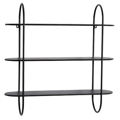 Black Iron Modern Wall Shelves, 28" x 28" x 8"