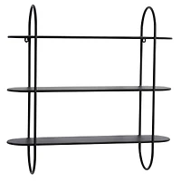Black Iron Modern Wall Shelves, 28" x 28" x 8"
