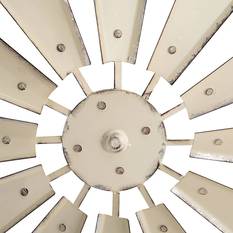 Glitzhome® 28.5" Beige Metal Wind Spinner Wall Décor