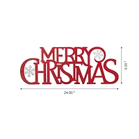 Glitzhome® 24" Red Merry Christmas Metal Wall Décor