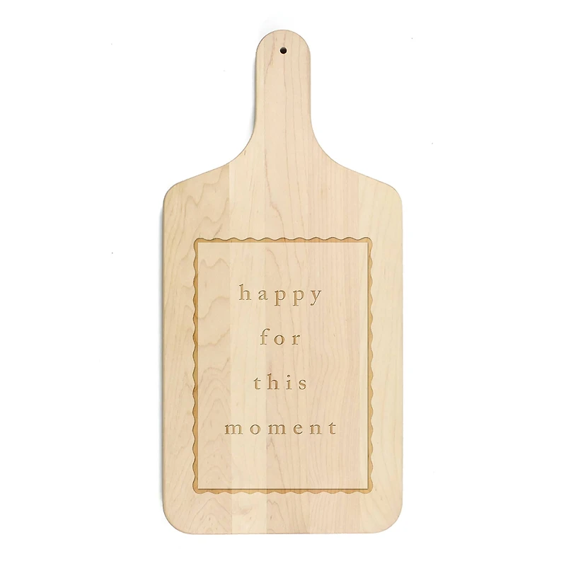 17" Happy for This Moment Maple Paddle Cutting Board