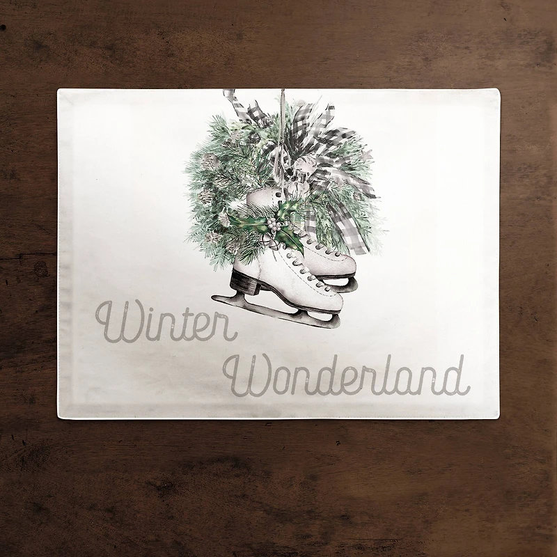 Wreath Winter Wonderland 18x14 Poly Twill Placemat