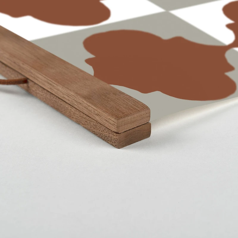 Two Tone Tile 16" x 16" Teak Hanging Canvas