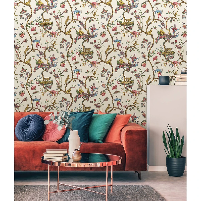 Wallpops White Chinoise Exotique Scalamandre Self Adhesive Wallpaper