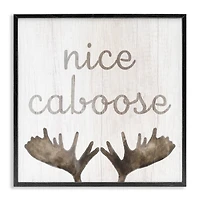 Stupell Industries Nice Caboose Bathroom Moose Antlers Framed Giclee Art