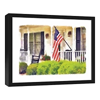 American Porch Black Framed Canvas