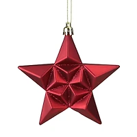 12ct. 5" Glitter Matte Red & Gold Star Shatterproof Christmas Ornaments