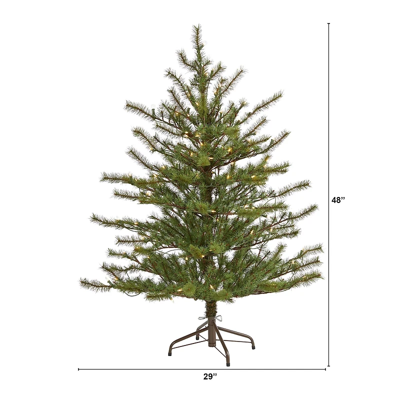 4ft. Pre-Lit Vancouver Mountain Pine Artificial Christmas Tree with Clear Lights