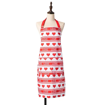 Glitzhome® 31.25" Fabric Valentine's Heart Apron