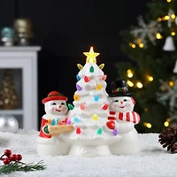 9.25" Mr. & Mrs. Snowman Nostalgic Tree