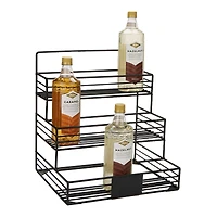 Mind Reader Black 4 Compartment Bottle Organizer Holder & Storage