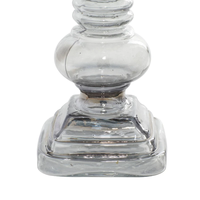 Clear Glass Traditional Candle Holder Set