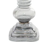 Clear Glass Traditional Candle Holder Set
