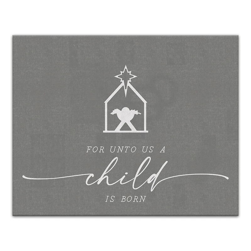 For Unto Us a Child is Born Canvas Wall Art