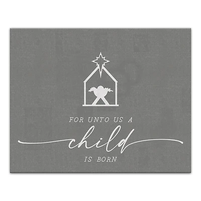 For Unto Us a Child is Born Canvas Wall Art