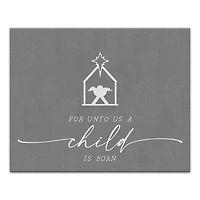 For Unto Us a Child is Born Canvas Wall Art