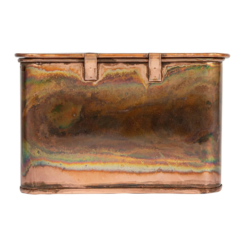 Hello Honey® 7" Burnt Copper Finish Square Decorative Boxes Set