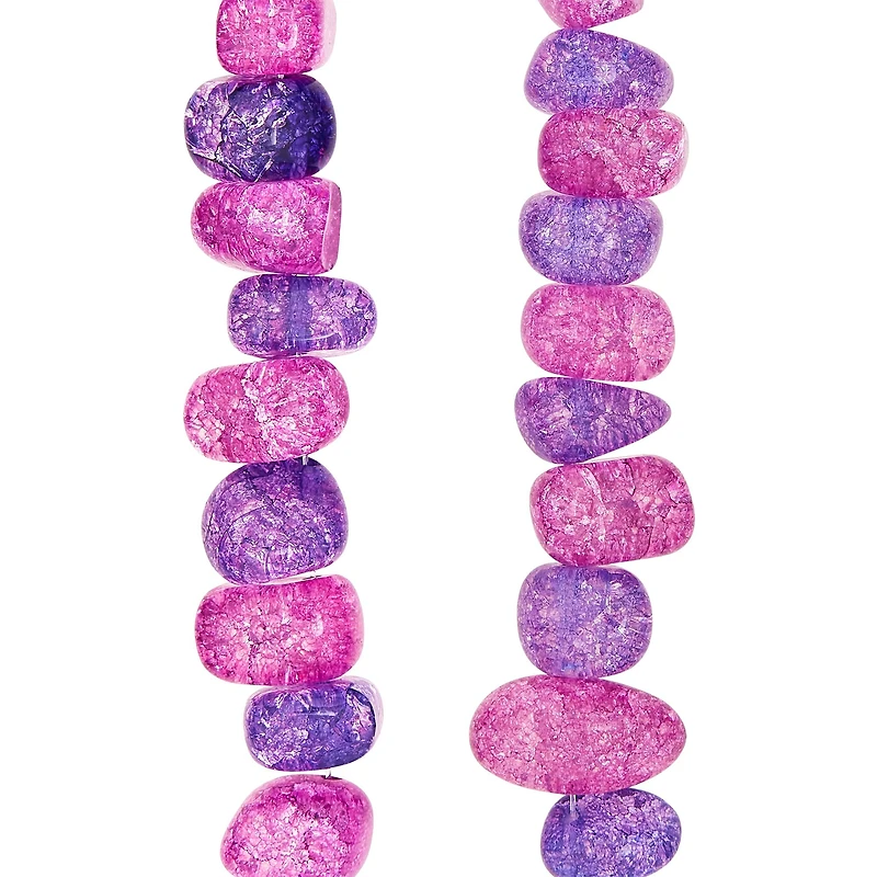 Amethyst Crackle Quartz Nugget Beads by Bead Landing™