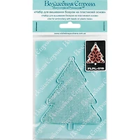 Wonderland Crafts Red & Gold Fair Isle Tree Ornament Bead Embroidery on Plastic Kit