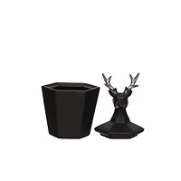 7.5" Black & Silver Reindeer Decorative Container by Ashland®