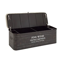 Brown Industrial Metal Storage Bench, 17" x 48"