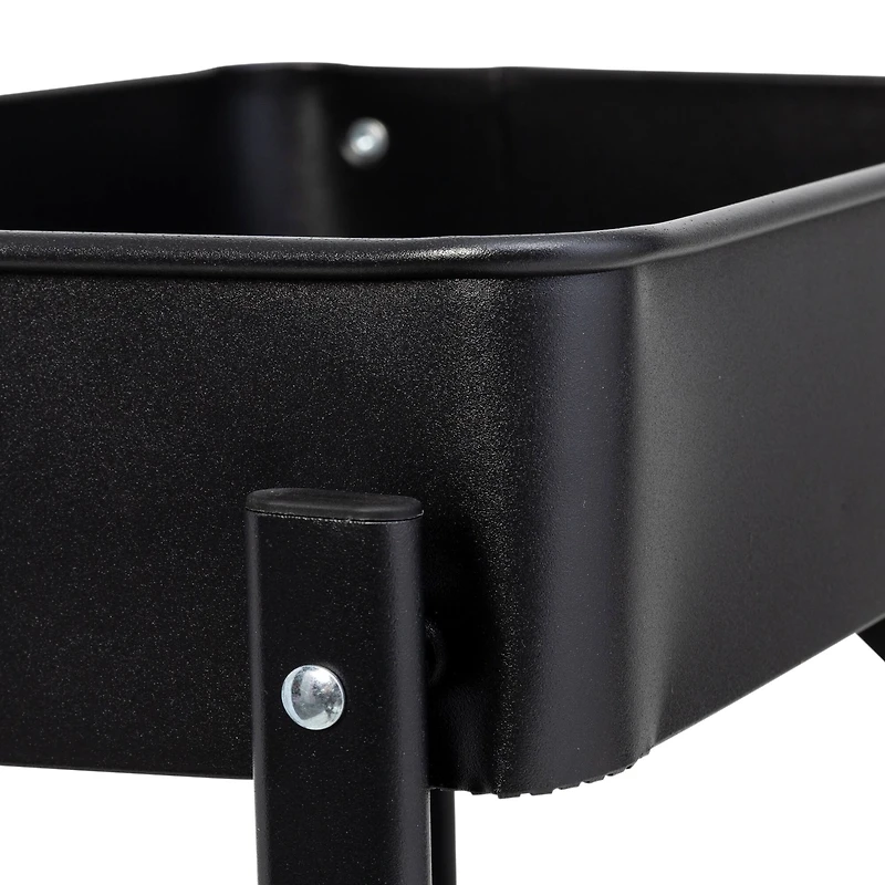 Honey Can Do Black 3-Tier Folding Cart with Wheels