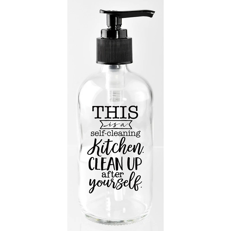 8oz. Self-Cleaning Kitchen Glass Soap Dispenser